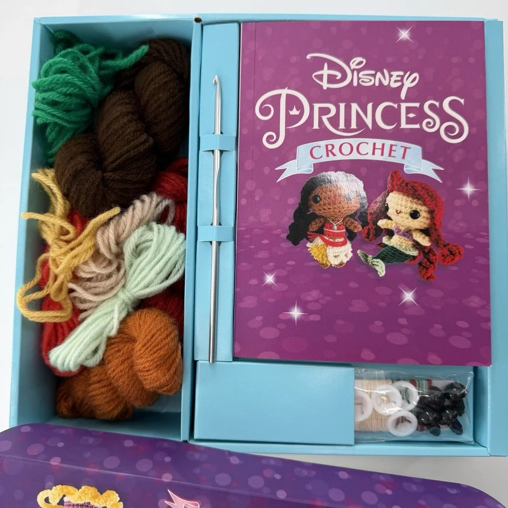 Disney Princess Amigurumi Crochet Dolls Kit Cute Moana Ariel Cozy DIY Yarn Craft